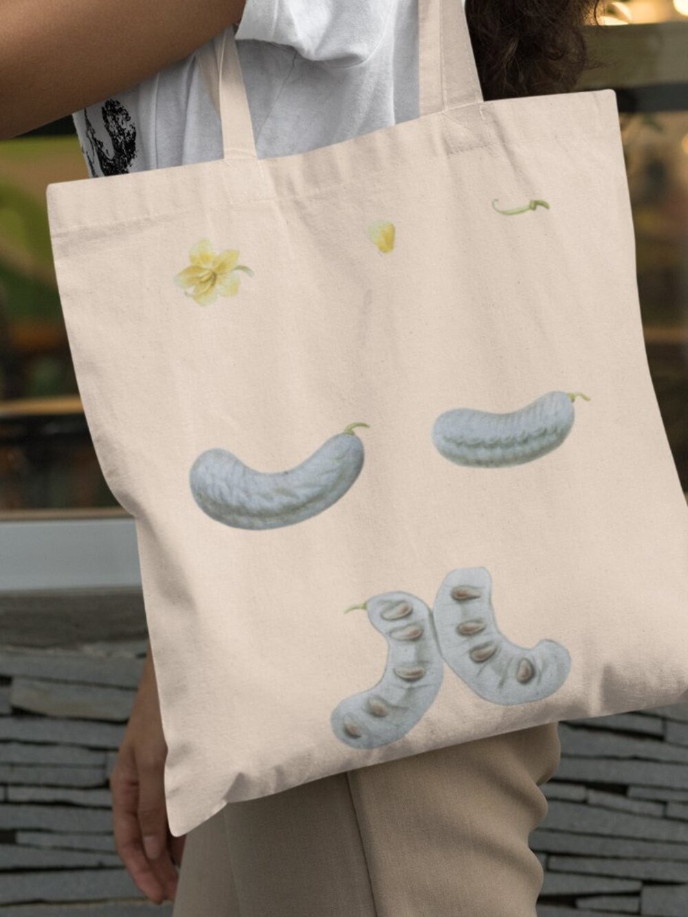 Spiderwort Vintage Floral Print Graphic Canvas Tote Bag